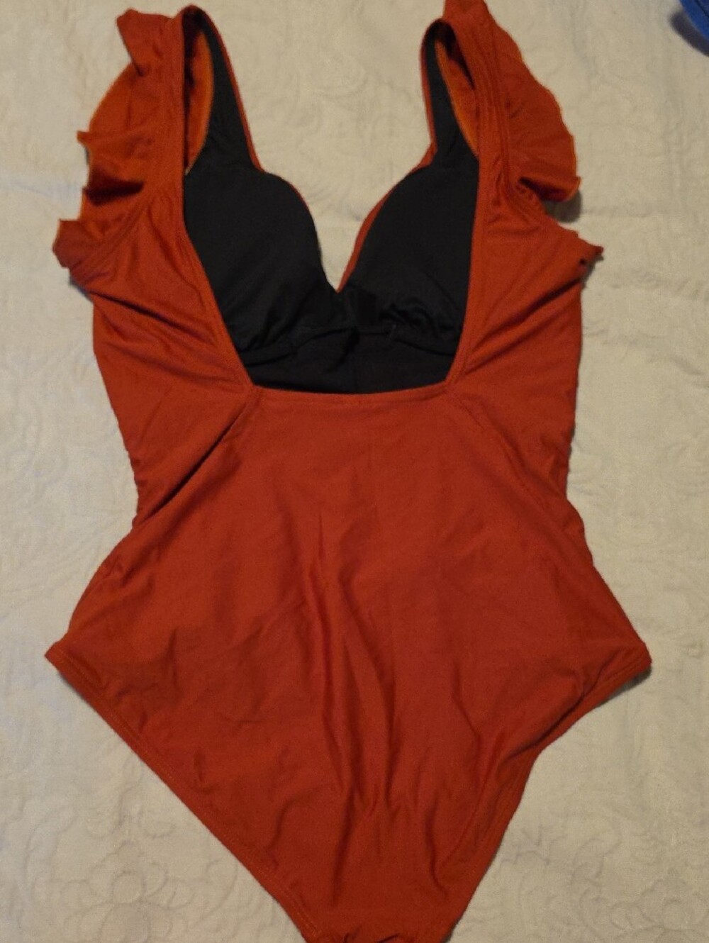 Rust Red One-Piece Swimsuit - Picture 2 of 3